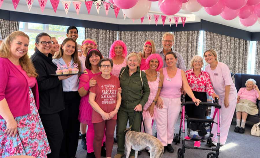 Weald Hall Care Home Turns Pink To Support Breast Cancer Now